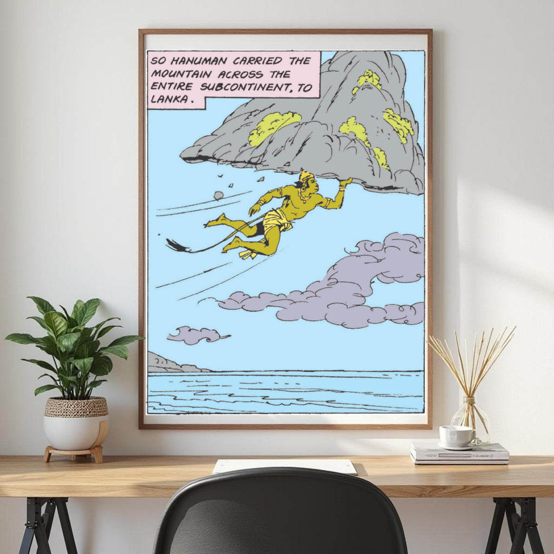 Lord Hanuman Wall Art – Spiritual Canvas Print | Official Amar Chitra Katha - multiple sizes