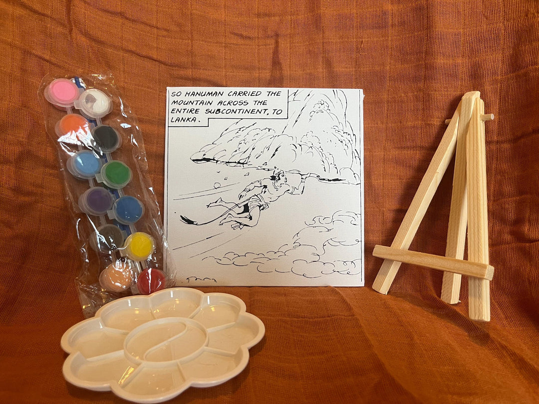 Hanuman Mountain Carrying Art Kit – Mythology-Inspired DIY Painting Set 6"X6"