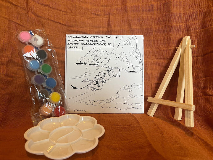 Hanuman Mountain Carrying Art Kit – Mythology-Inspired DIY Painting Set 6"X6"