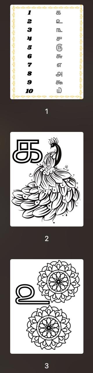 Printable Tamil Numbers Coloring Pages – Educational Activity (Digital Print)