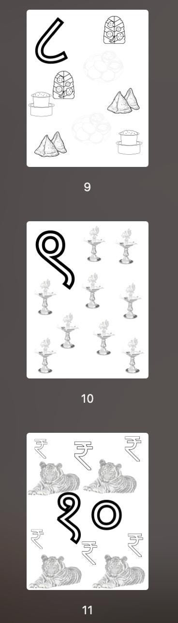 Printable Hindi Numbers Coloring Pages (1–10) -  digital print - Gift for everyone
