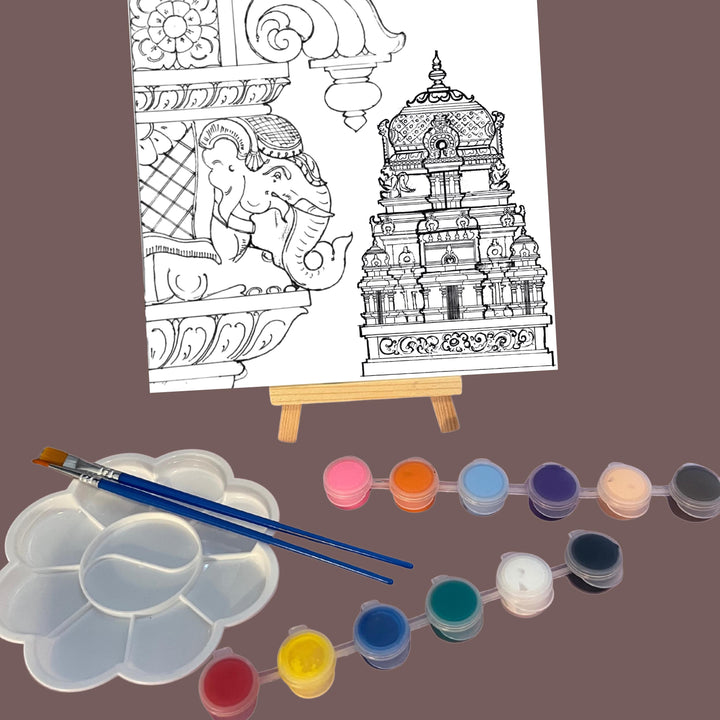 South Indian Temple Painting Kit | DIY Art Craft, Cultural Gift