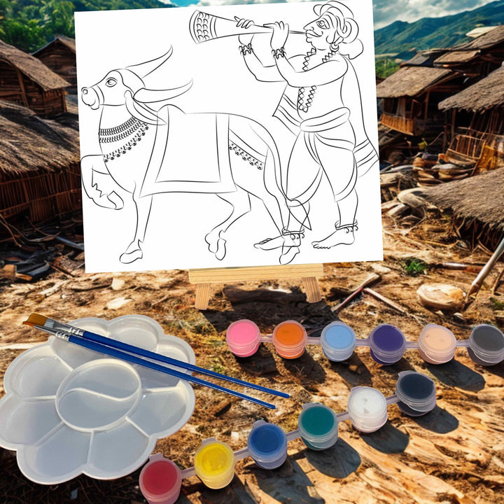 Indian Farmer DIY Painting Kit – Cultural Art Craft for Kids &amp; Adults