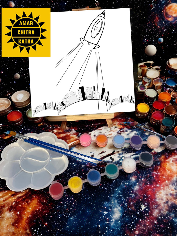 Suppandi rocket Art Kit – Tinkle-Inspired DIY Painting Set 6"X6"