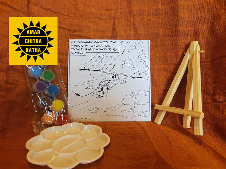 Hanuman Mountain Carrying Art Kit – Mythology-Inspired DIY Painting Set 6"X6"