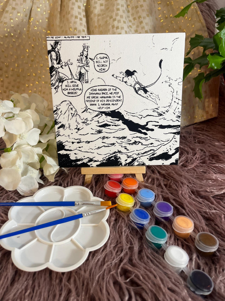 Hanuman DIY Art Kit – Mythology-Inspired DIY Painting Set 6"X6"